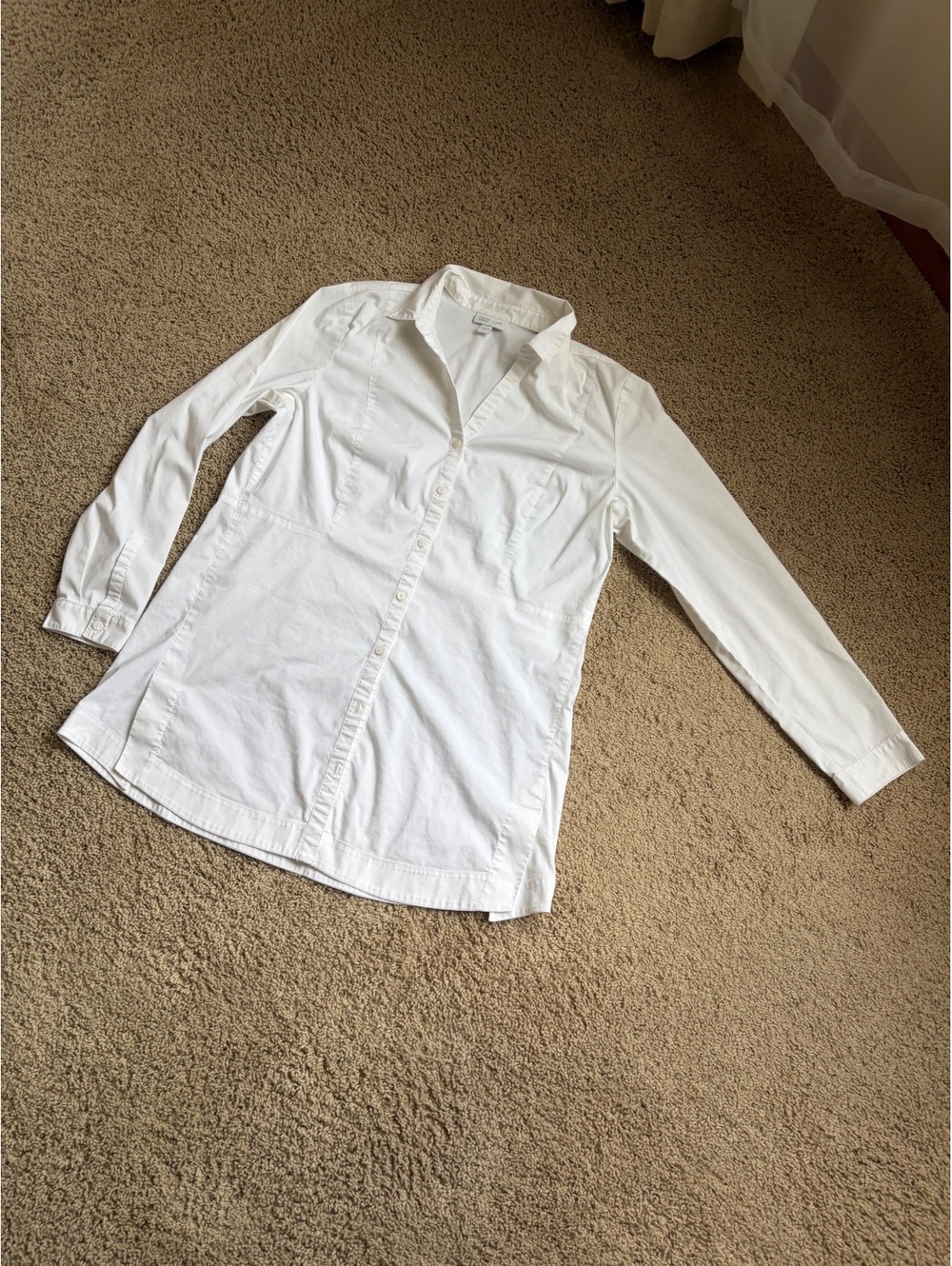 women's white button-down tunic shirt J.Jill White Shirt Collection M MEDIUM